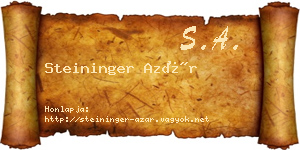 Steininger Azár névjegykártya
